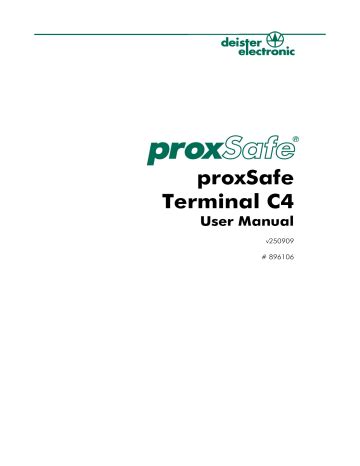 DEISTER ELECTRONIC PROXSAFE C4 USER MANUAL Pdf .